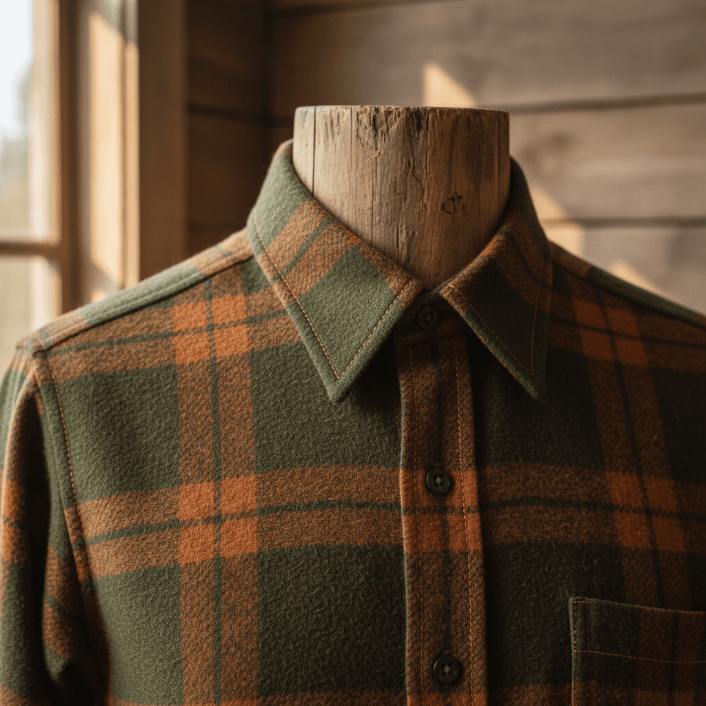 Custom hunting shirt with detailed stitching