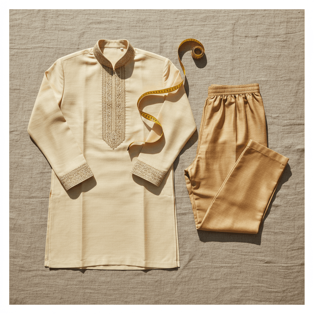 Complete kurta and pajama set displayed together